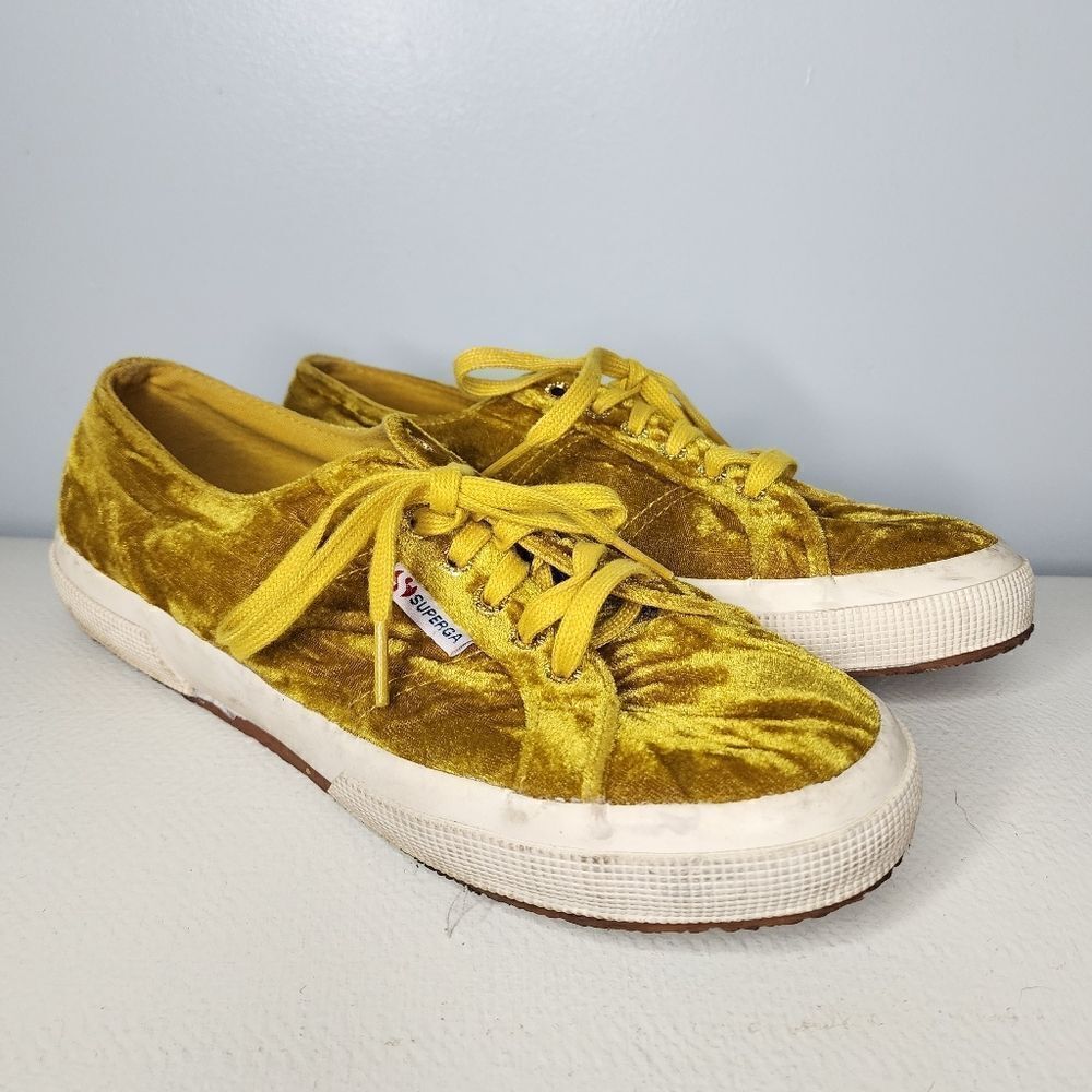 SUPERGA 2750 Crushed Mustard Velvet Ox Sneaker Size 7.5